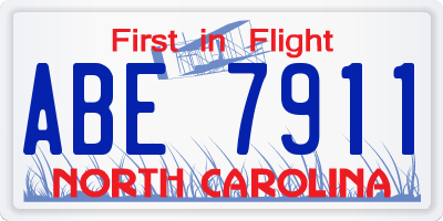 NC license plate ABE7911