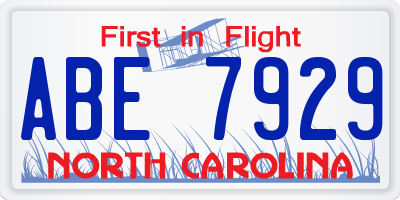 NC license plate ABE7929