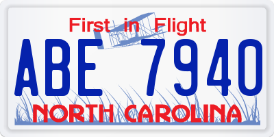 NC license plate ABE7940