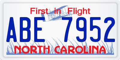 NC license plate ABE7952