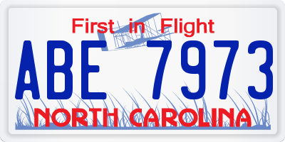 NC license plate ABE7973
