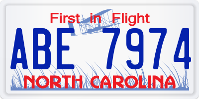 NC license plate ABE7974
