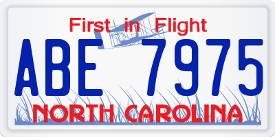 NC license plate ABE7975