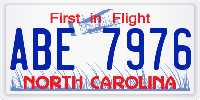 NC license plate ABE7976