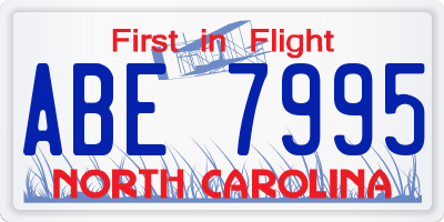 NC license plate ABE7995