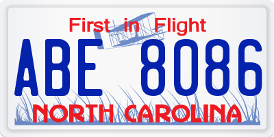 NC license plate ABE8086