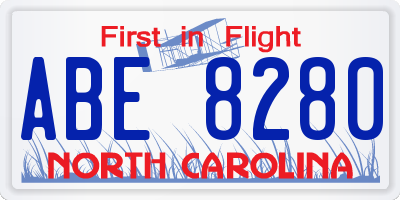 NC license plate ABE8280