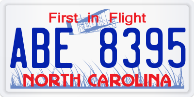NC license plate ABE8395
