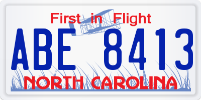 NC license plate ABE8413