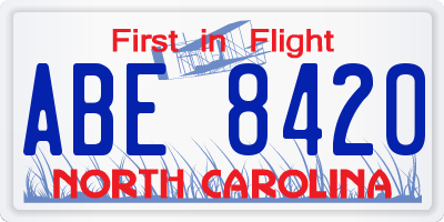 NC license plate ABE8420