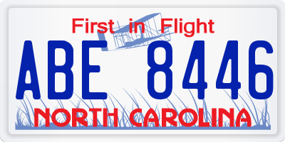 NC license plate ABE8446