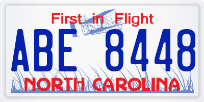 NC license plate ABE8448