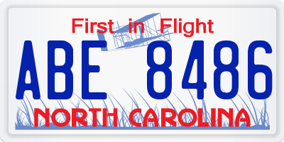 NC license plate ABE8486
