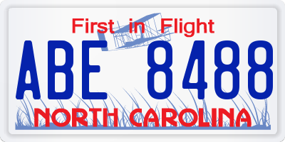 NC license plate ABE8488