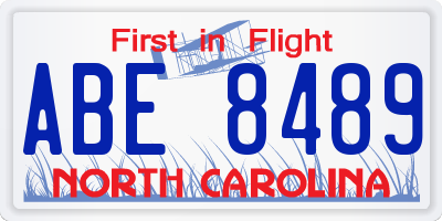 NC license plate ABE8489