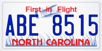 NC license plate ABE8515