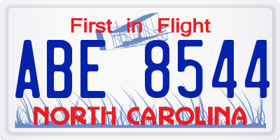 NC license plate ABE8544