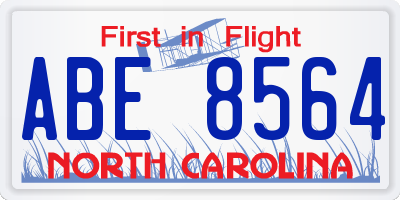 NC license plate ABE8564