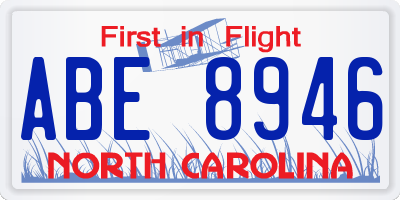 NC license plate ABE8946