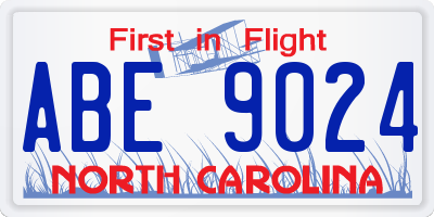NC license plate ABE9024