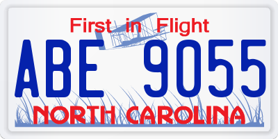 NC license plate ABE9055