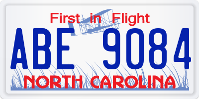NC license plate ABE9084