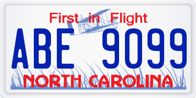 NC license plate ABE9099