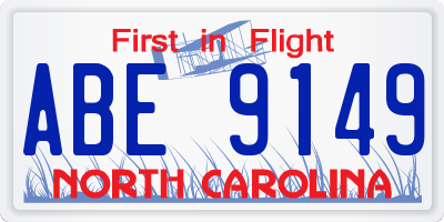 NC license plate ABE9149