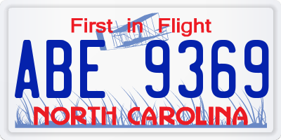 NC license plate ABE9369