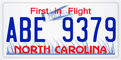 NC license plate ABE9379