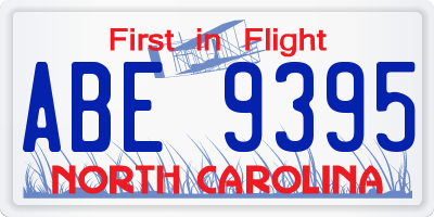 NC license plate ABE9395