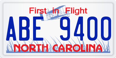 NC license plate ABE9400