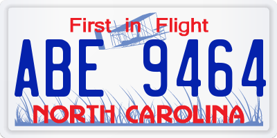 NC license plate ABE9464