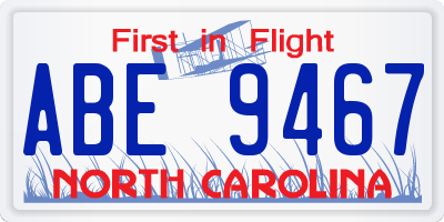 NC license plate ABE9467