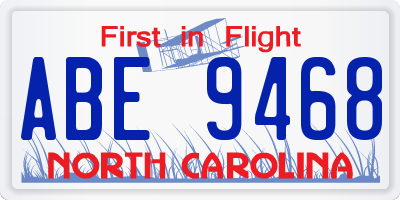 NC license plate ABE9468