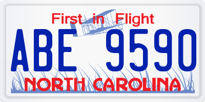 NC license plate ABE9590