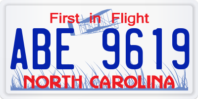 NC license plate ABE9619