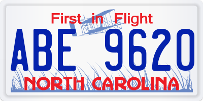 NC license plate ABE9620