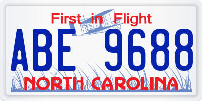 NC license plate ABE9688