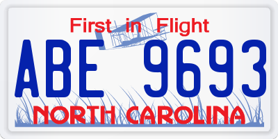 NC license plate ABE9693