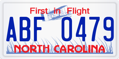NC license plate ABF0479