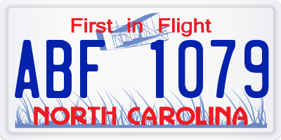 NC license plate ABF1079