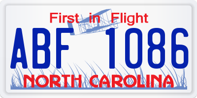 NC license plate ABF1086