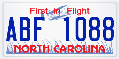 NC license plate ABF1088