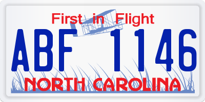 NC license plate ABF1146