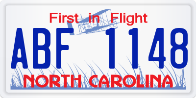 NC license plate ABF1148