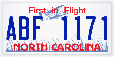 NC license plate ABF1171