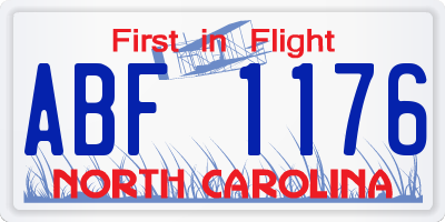 NC license plate ABF1176