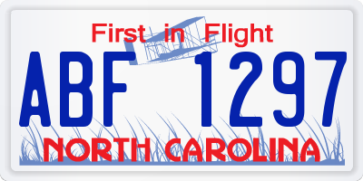 NC license plate ABF1297