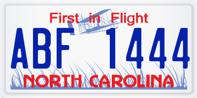 NC license plate ABF1444